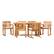 Front. Walker Edison - Modern 7-Piece Acacia Wood Outdoor Dining Set - Natural.