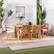 Alt View 12. Walker Edison - Modern 7-Piece Acacia Wood Outdoor Dining Set - Natural.
