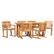 Left. Walker Edison - Modern 7-Piece Acacia Wood Outdoor Dining Set - Natural.