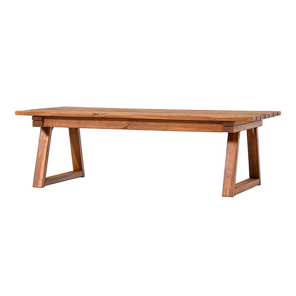Best Buy: Walker Edison Modern Solid Acacia Wood Slatted Outdoor Coffee ...