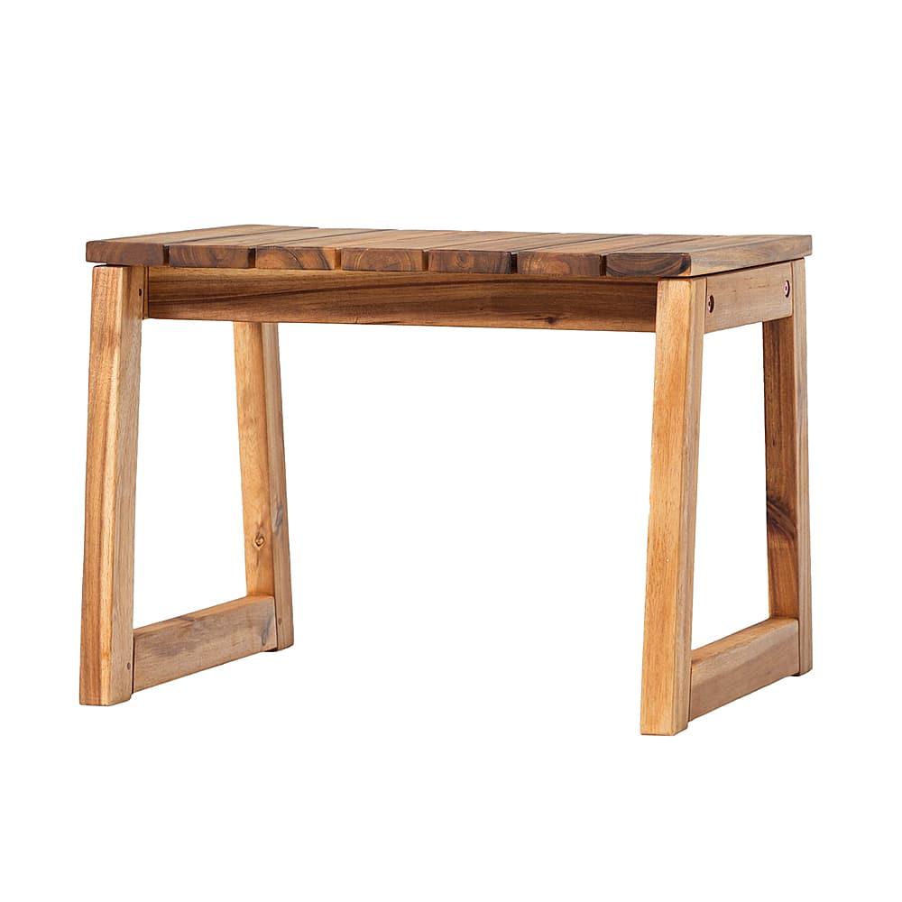 Angle. Walker Edison - Modern Solid Wood Outdoor Side Table - Natural.