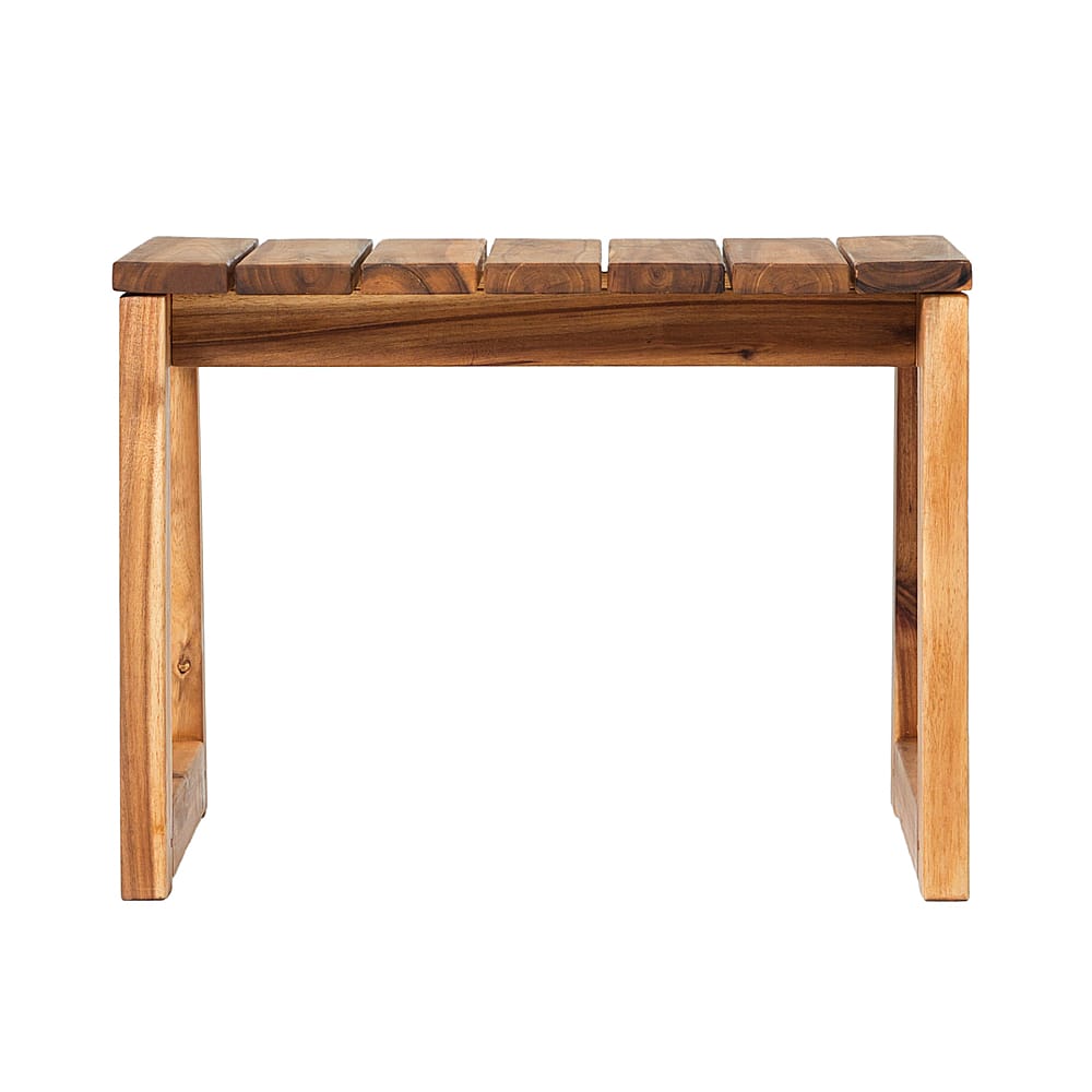 Walker Edison - Modern Solid Wood Outdoor Side Table - Natural - Front_Zoom