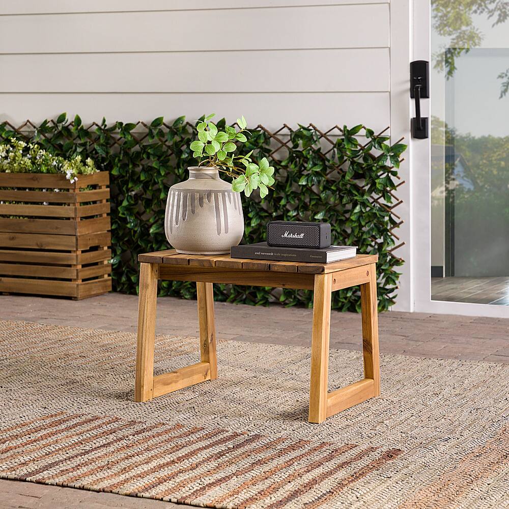Alt View 38. Walker Edison - Modern Solid Wood Outdoor Side Table - Natural.