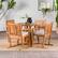 Alt View 11. Walker Edison - Modern 5-Piece Acacia Wood Outdoor Dining Set - Natural.