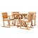 Left. Walker Edison - Modern 5-Piece Acacia Wood Outdoor Dining Set - Natural.