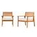 Angle. Walker Edison - Modern 2-Piece Acacia Outdoor Lounge Chair Set - Brown.