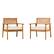 Front. Walker Edison - Modern 2-Piece Acacia Outdoor Lounge Chair Set - Brown.