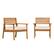 Left. Walker Edison - Modern 2-Piece Acacia Outdoor Lounge Chair Set - Brown.
