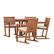 Angle. Walker Edison - Modern 5-Piece Acacia Wood Outdoor Dining Set - Brown.