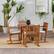 Alt View 11. Walker Edison - Modern 5-Piece Acacia Wood Outdoor Dining Set - Brown.