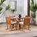 Alt View 38. Walker Edison - Modern 5-Piece Acacia Wood Outdoor Dining Set - Brown.