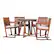 Left. Walker Edison - Modern 5-Piece Acacia Wood Outdoor Dining Set - Brown.