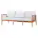 Angle. Walker Edison - Modern Solid Wood Spindle-Style Outdoor Triple Loveseat - Brown.
