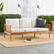 Alt View 12. Walker Edison - Modern Solid Wood Spindle-Style Outdoor Triple Loveseat - Brown.
