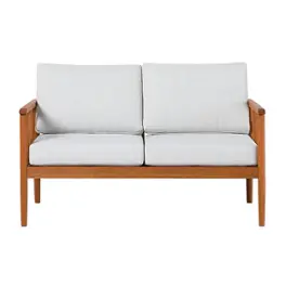 Walker Edison - Modern Solid Wood Spindle-Style Outdoor Loveseat - Brown