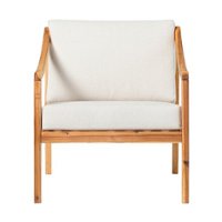 Walker Edison - Modern Solid Wood Outdoor Club Chair - Natural - Front_Zoom
