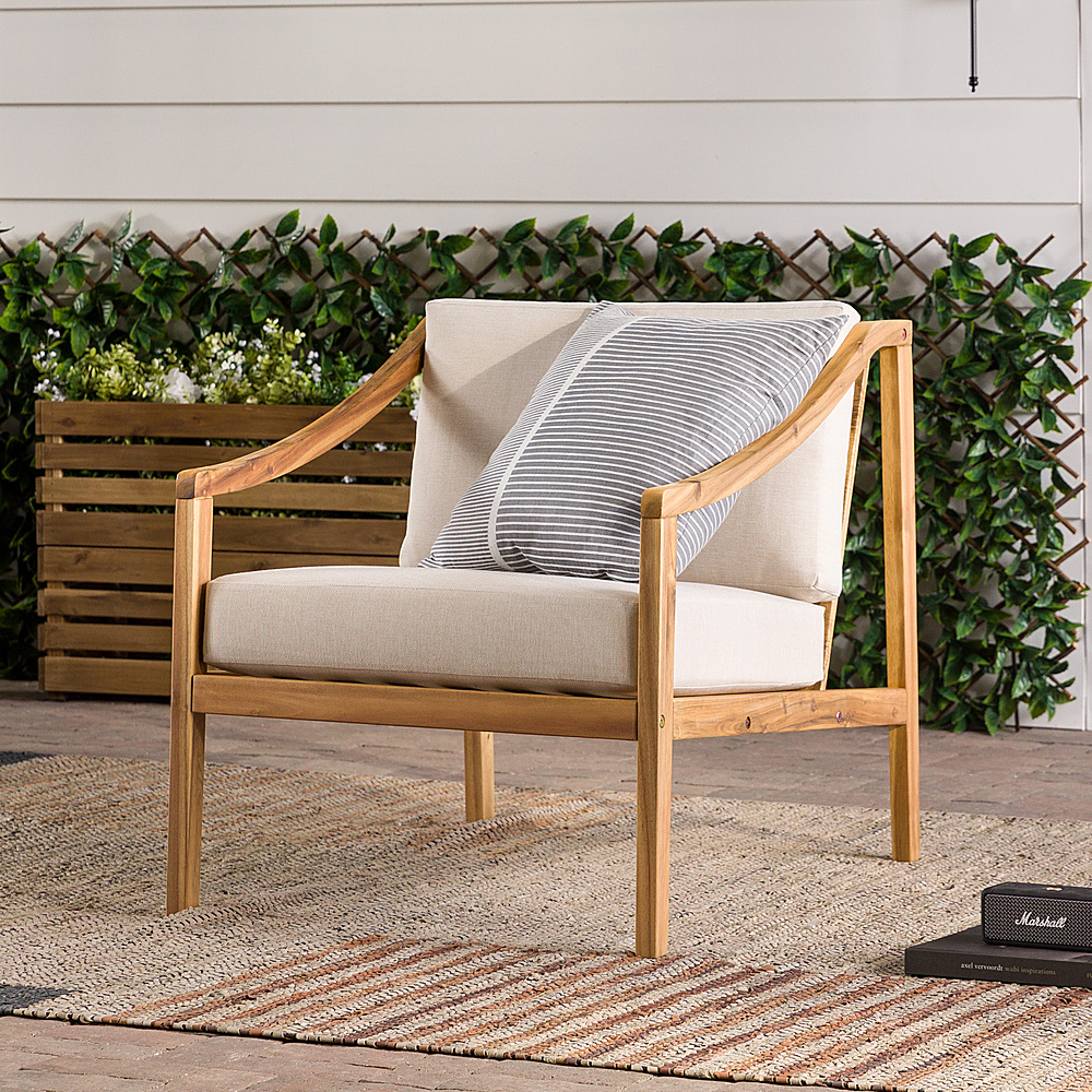 Walker Metal Outdoor Dining Bench White Sunbrella Cushion +