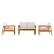 Front. Walker Edison - Modern 4-Piece Eucalyptus Patio Chat Set - Brown.