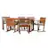 Angle. Walker Edison - Modern 7-Piece Acacia Wood Outdoor Dining Set - Brown.