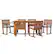 Front. Walker Edison - Modern 7-Piece Acacia Wood Outdoor Dining Set - Brown.