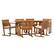 Left. Walker Edison - Modern 7-Piece Acacia Wood Outdoor Dining Set - Brown.