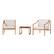 Angle. Walker Edison - Modern Solid Wood 3-Piece Outdoor Chat Set - Natural.