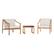 Left. Walker Edison - Modern Solid Wood 3-Piece Outdoor Chat Set - Natural.