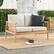 Alt View 12. Walker Edison - Modern Solid Wood Spindle-Style Outdoor Loveseat - Natural.