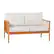 Left. Walker Edison - Modern Solid Wood Spindle-Style Outdoor Loveseat - Natural.