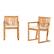 Angle. Walker Edison - Modern Solid Wood 2-Piece Slatted Outdoor Dining Chair Set - Natural.