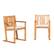 Left. Walker Edison - Modern Solid Wood 2-Piece Slatted Outdoor Dining Chair Set - Natural.