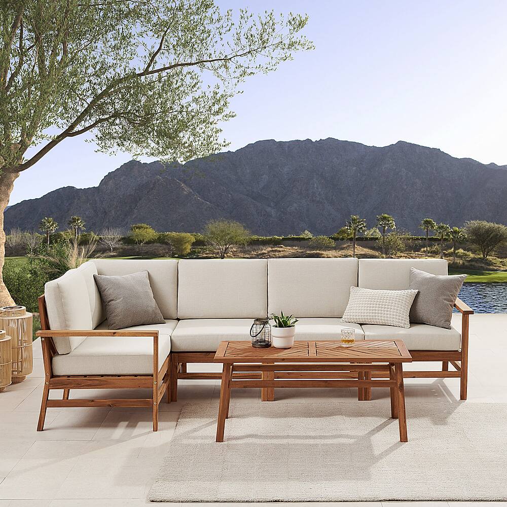 Best Buy Walker Edison Modern 6Piece Chevron Outdoor Sectional Set