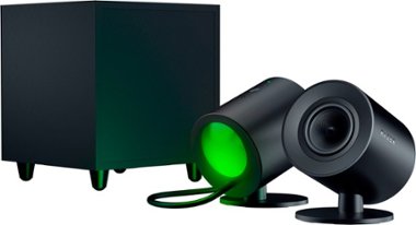 Razer - Nommo V2 Full-Range 2.1 PC Gaming Speakers with Wired Subwoofer (3 Piece) - Black - Front_Zoom