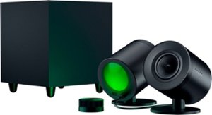 Razer - Nommo V2 Pro Full-Range 2.1 PC Gaming Speakers with Wireless Subwoofer (4 Piece) - Black - Front_Zoom