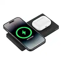 Belkin - 2-in-1 Magsafe Wireless Charger 15W, Fast Charging Station for iPhone 16, 15, 14, 13 Series, AirPods, and More - Black - Alt_View_Zoom_11