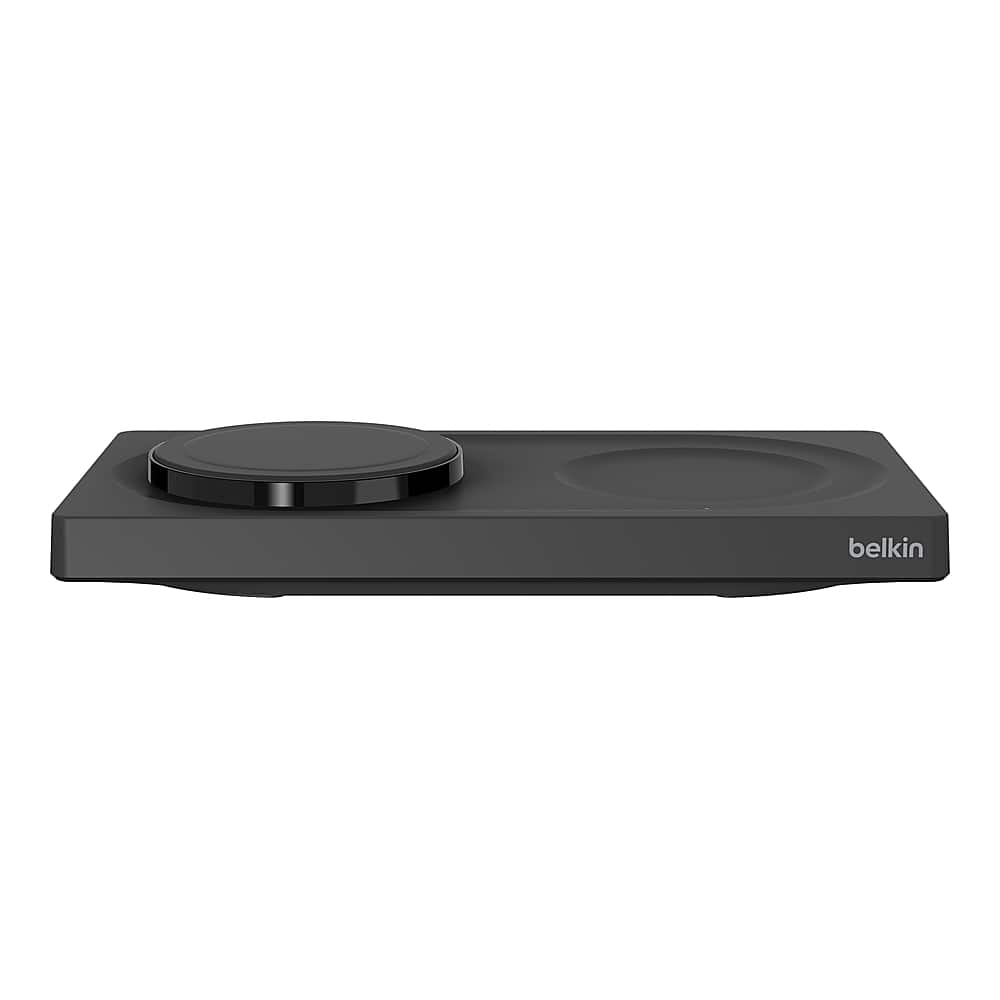 Alt View 13. Belkin - BoostCharge Pro 2-in-1 Wireless Charging Pad with MagSafe 15W - Black.