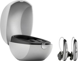 Sennheiser - All-Day Clear Slim - OTC Self-Fitting Hearing Aid for Mild to Moderate Hearing Loss – All-Day Wear & Bluetooth - Gray - Front_Zoom