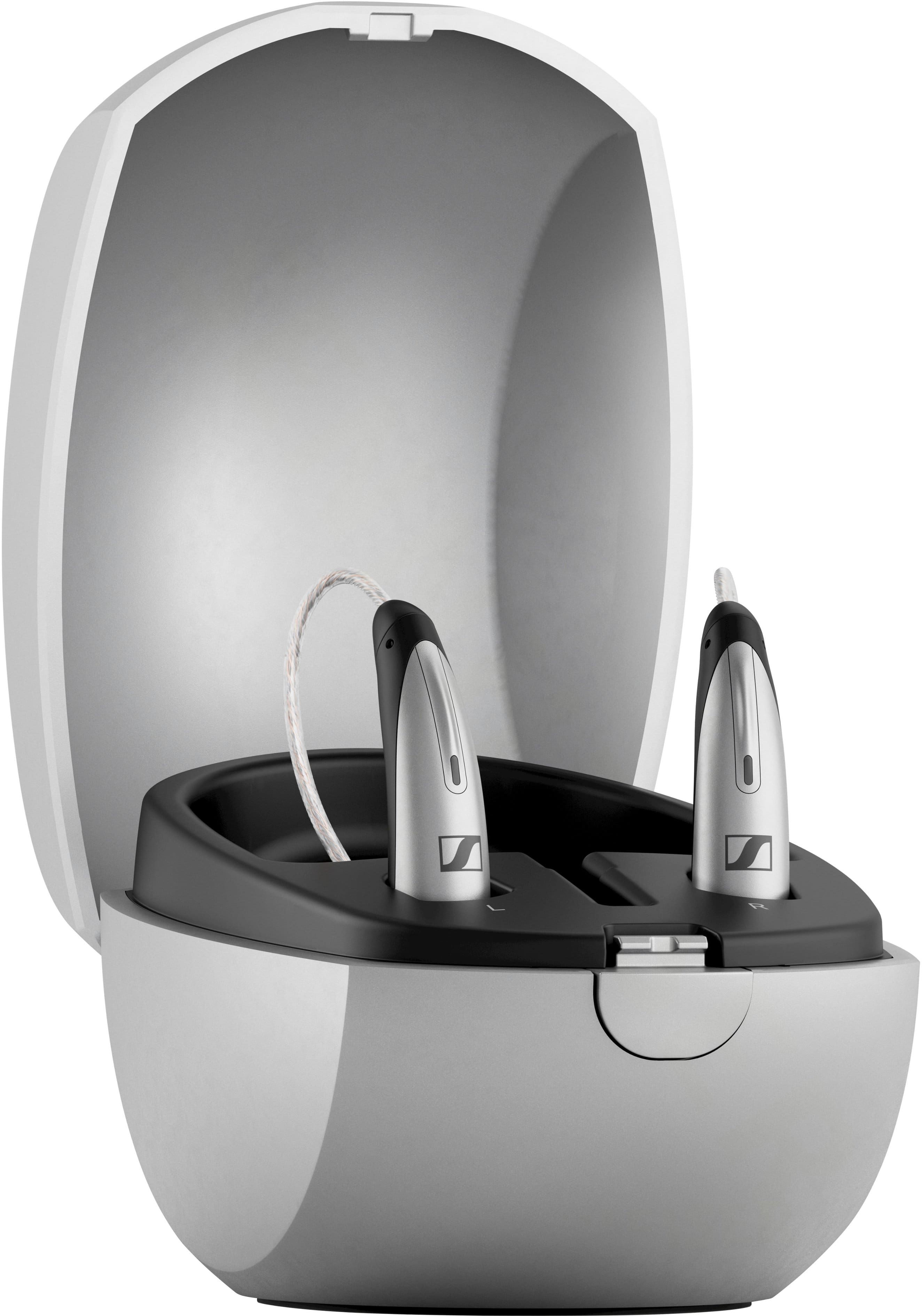 Alt View 18. Sennheiser - All-Day Clear Slim - OTC Self-Fitting Hearing Aid for Mild to Moderate Hearing Loss – All-Day Wear & Bluetooth - Gray.
