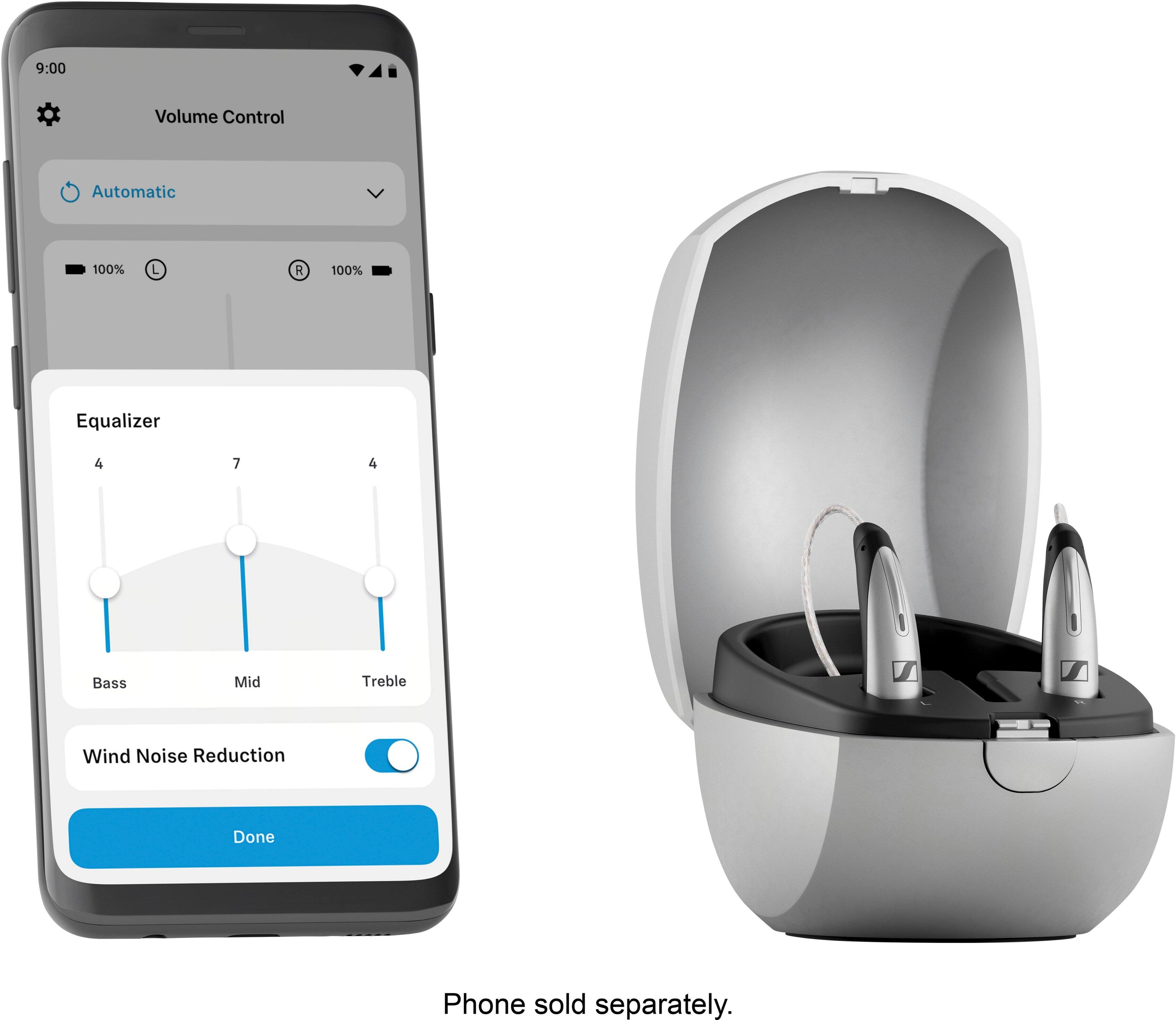 Alt View 19. Sennheiser - All-Day Clear Slim - OTC Self-Fitting Hearing Aid for Mild to Moderate Hearing Loss – All-Day Wear & Bluetooth - Gray.