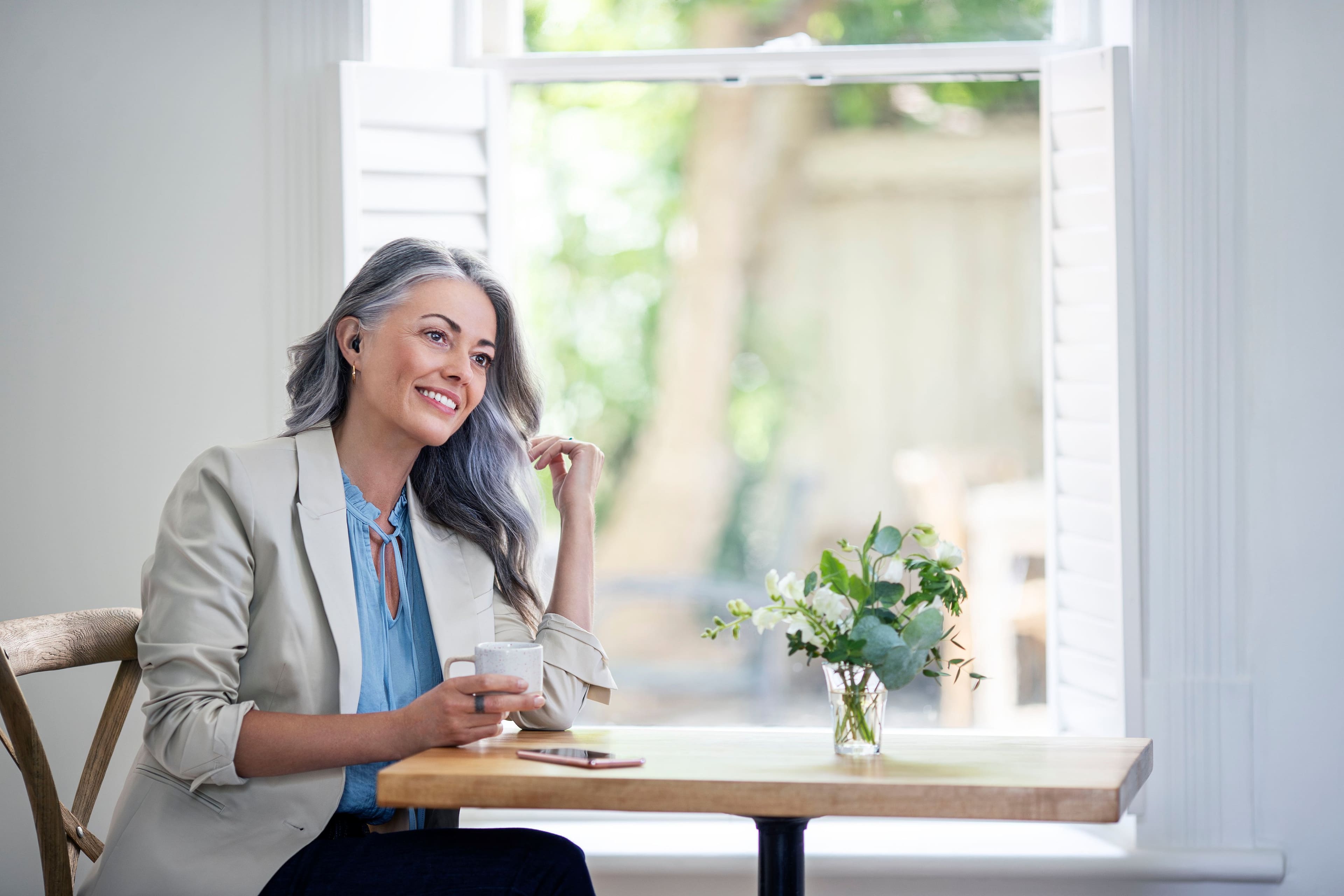 Alt View 36. Sennheiser - All-Day Clear Slim - OTC Self-Fitting Hearing Aid for Mild to Moderate Hearing Loss – All-Day Wear & Bluetooth - Gray.