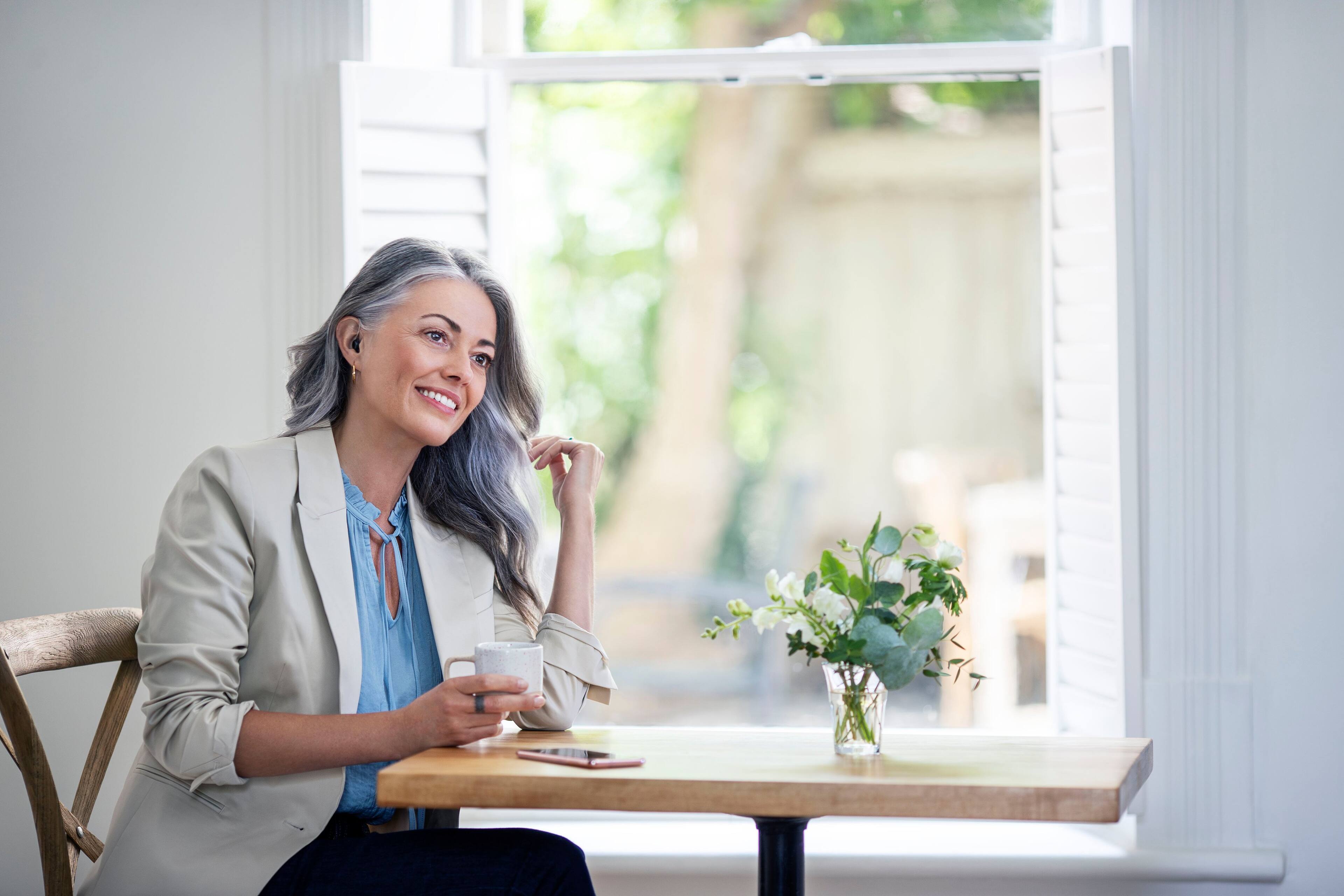 Alt View 36. Sennheiser - All-Day Clear Slim - OTC Self-Fitting Hearing Aid for Mild to Moderate Hearing Loss – All-Day Wear & Bluetooth - Gray.