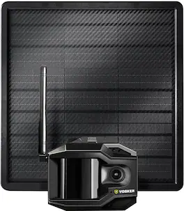 Vosker - V300 Ultimate 4G-LTE Autonomous Outdoor Security Camera, High-Capacity 15,000 mAh External Solar Power Bank - No Wi-Fi Needed, Live Streaming, Black