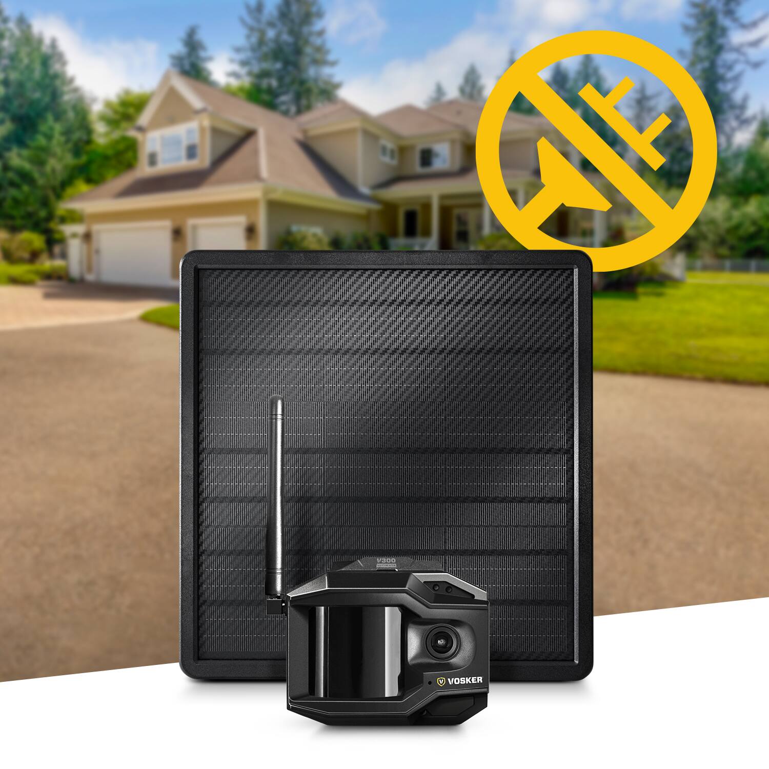 Alt View 17. Vosker - V300 Ultimate Outdoor Wireless 1080p Security System with External Solar Panel - Black.