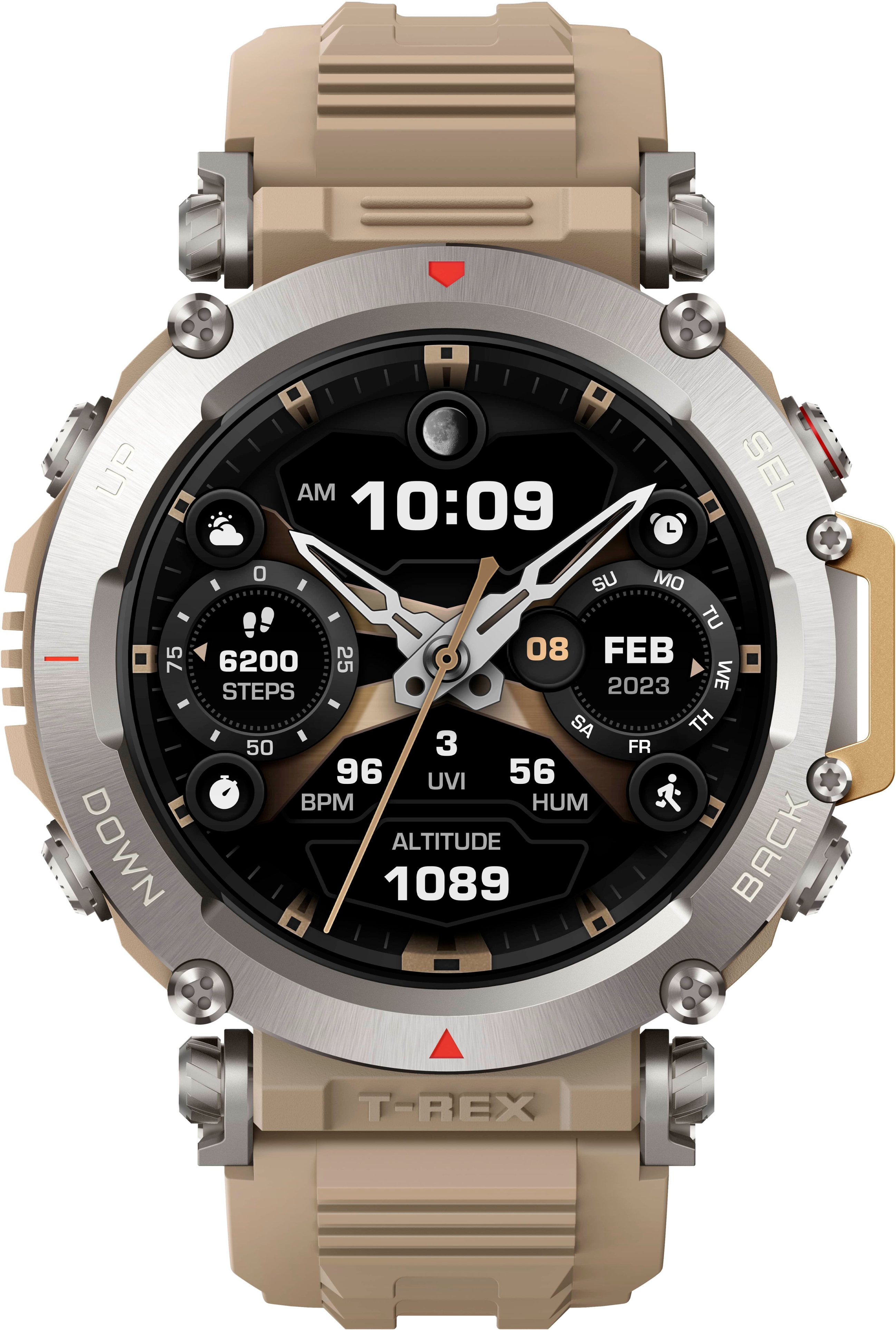 Amazfit T-Rex Ultra Smart Watch for Men, 20-Day Battery Life, 30m  Freediving, Dual-Band GPS & Offline Map Support, Mud-Resistant & 100m