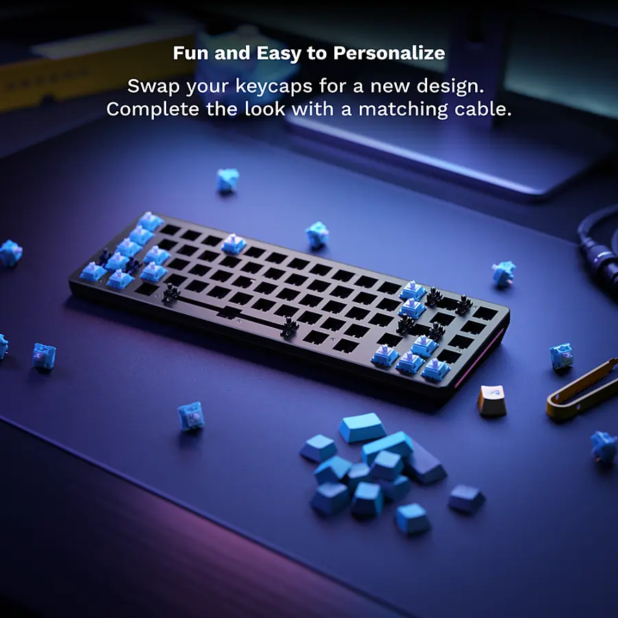"Fun and Easy to Personalize: Swap your keycaps for a new design. Complete the look with a matching cable."