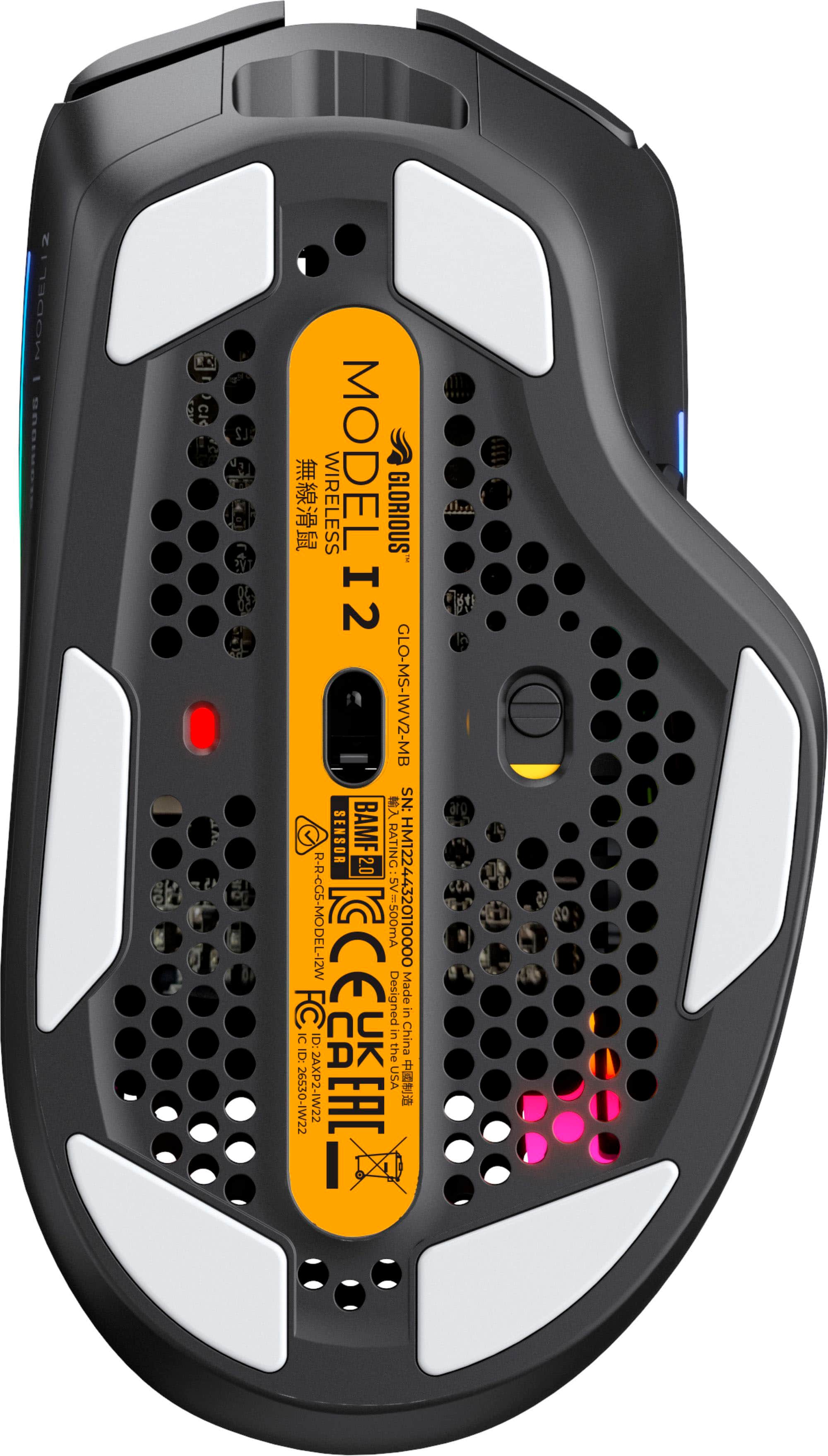 Back. Glorious - Model I 2 Ultra Lightweight Wireless Optical Gaming Mouse with 9 Programmable Buttons - Matte Black.