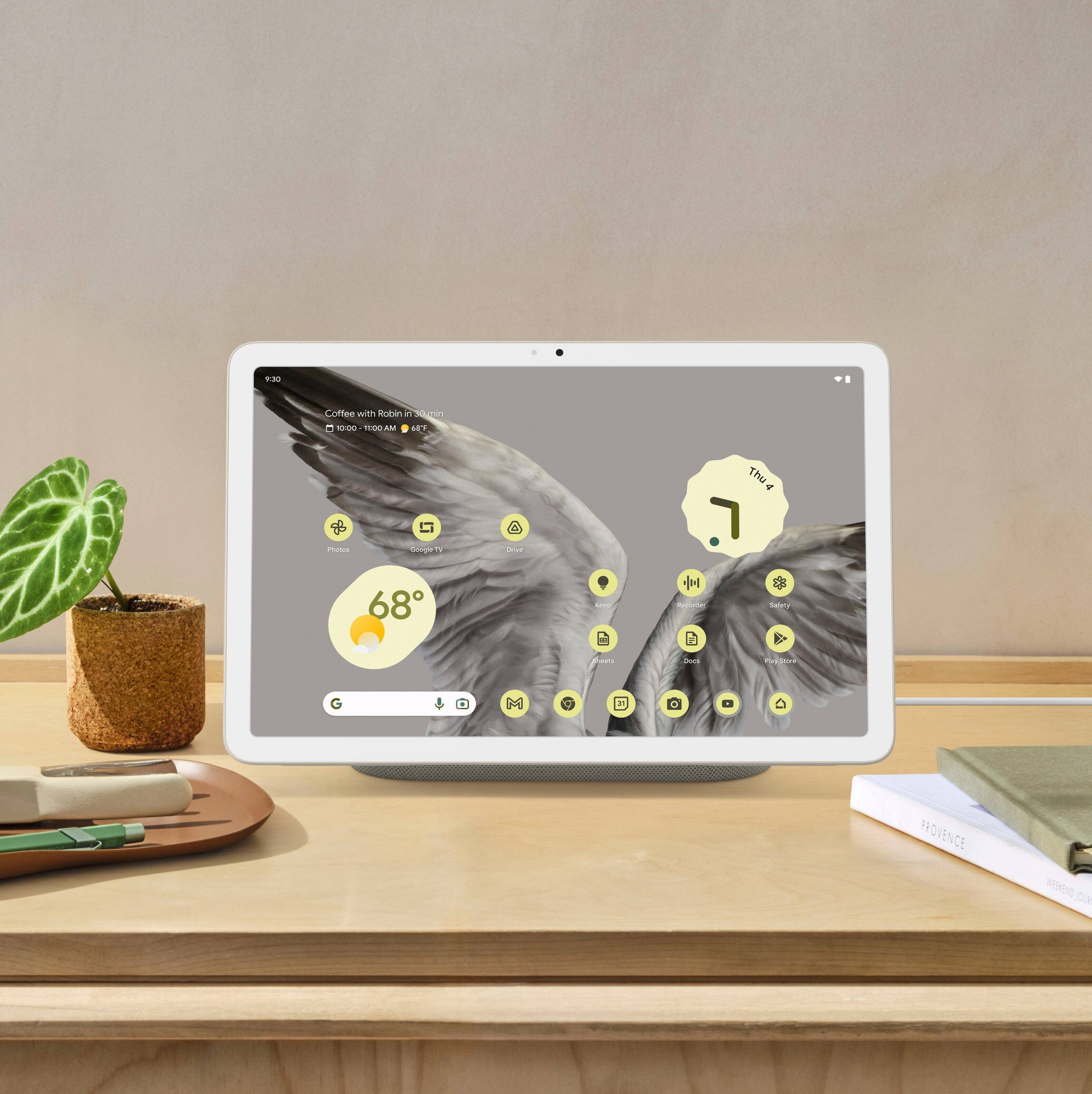 Alt View 18. Google - Geek Squad Certified Refurbished Pixel Tablet with Charging Speaker Dock - 11"  Android Tablet - 128GB - Wi-Fi - Porcelain.