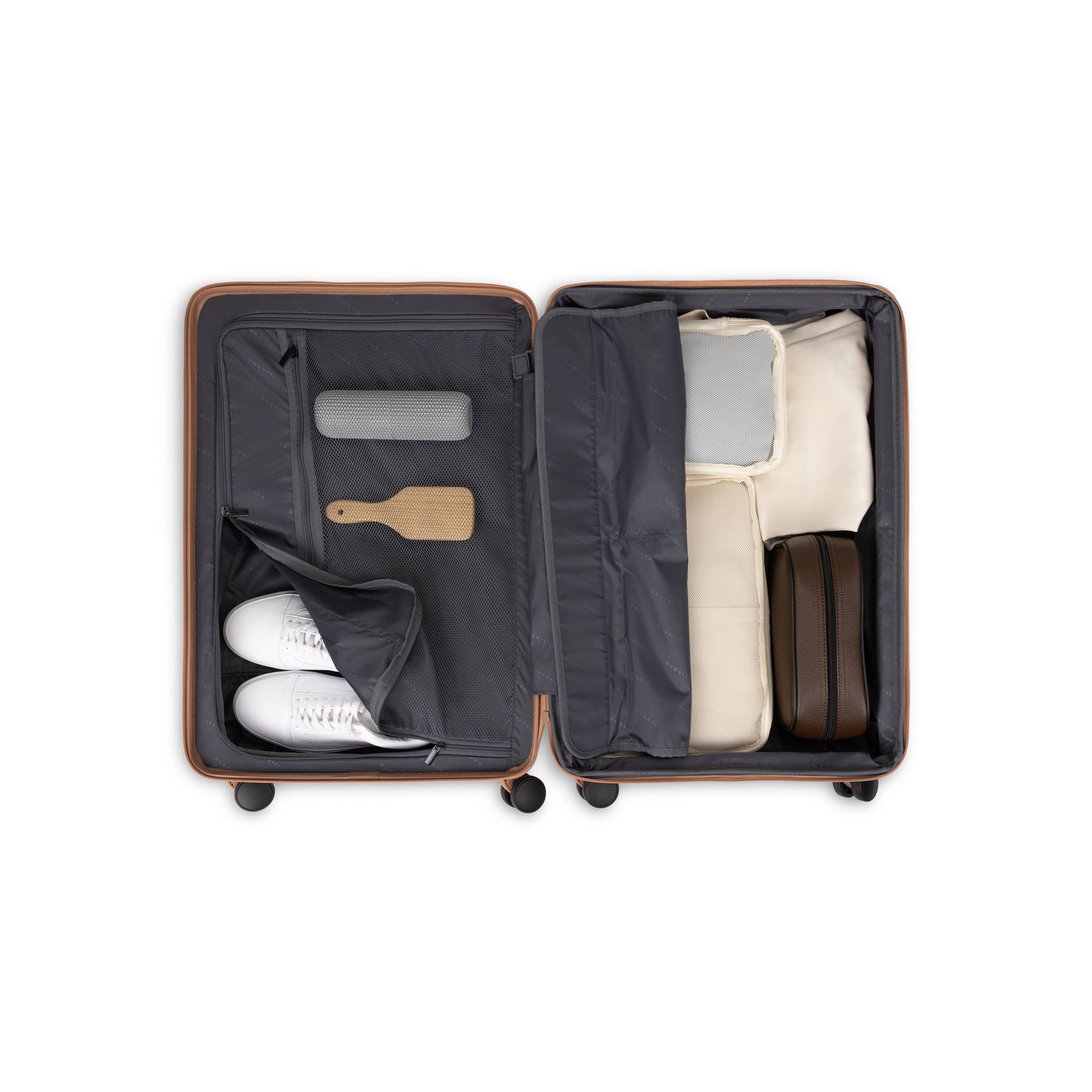 Back. Bugatti - Bugatti Munich 3 Piece Hardside Luggage Set - MOCHA.