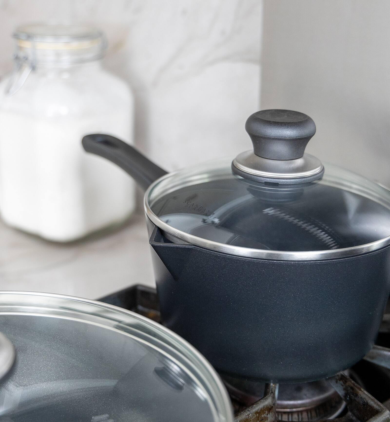 Alt View 2. Scanpan - Classic 1 Quart Saucepan with Lid - Black.
