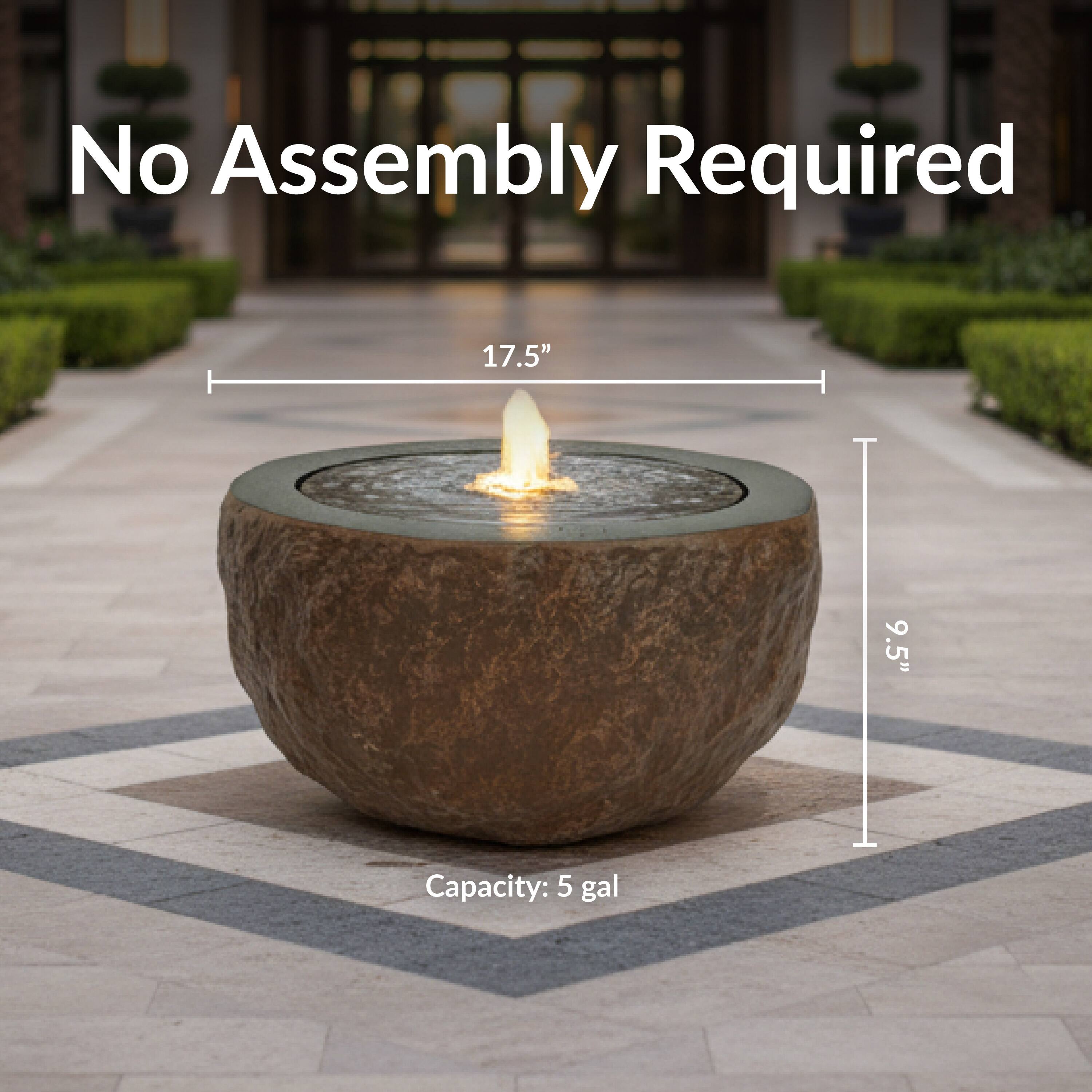 No Assembly Required  
17.5" x 9.5"  
Capacity: 5 gal